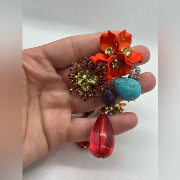 Zara Vibrant Floral Statement Earrings - Picture 11 of 17